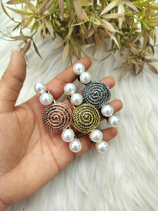 Metal spiral flower Premium Buckle Clip - large size