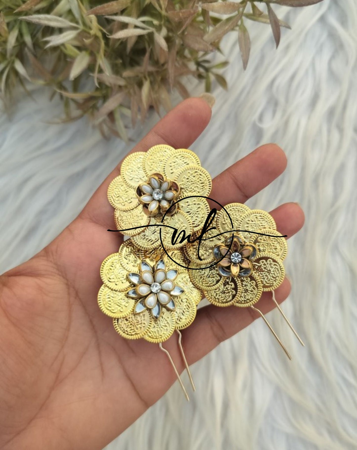 Cira Flower HAIR Brooch /Hair Ties