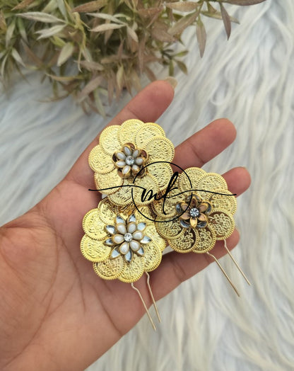 Cira Flower HAIR Brooch /Hair Ties