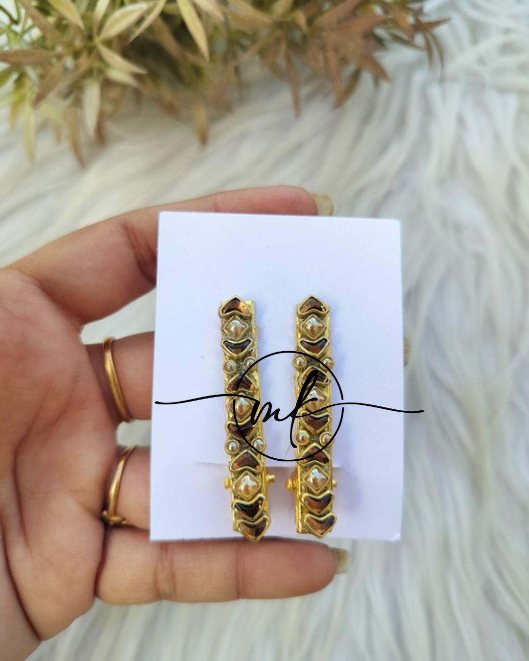 Kundan Alligator Clip