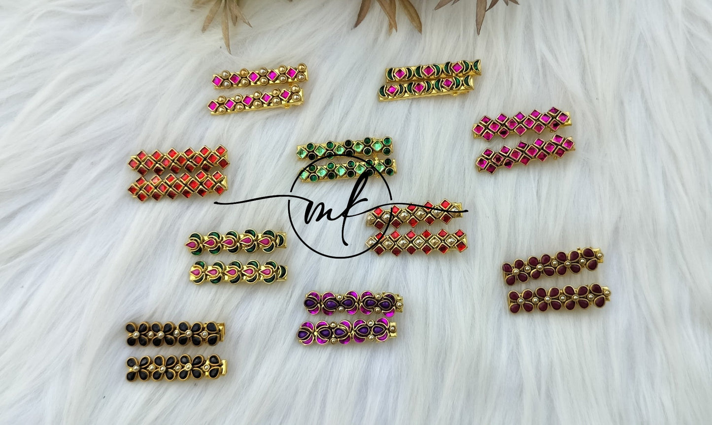 Kundan Alligator pins
