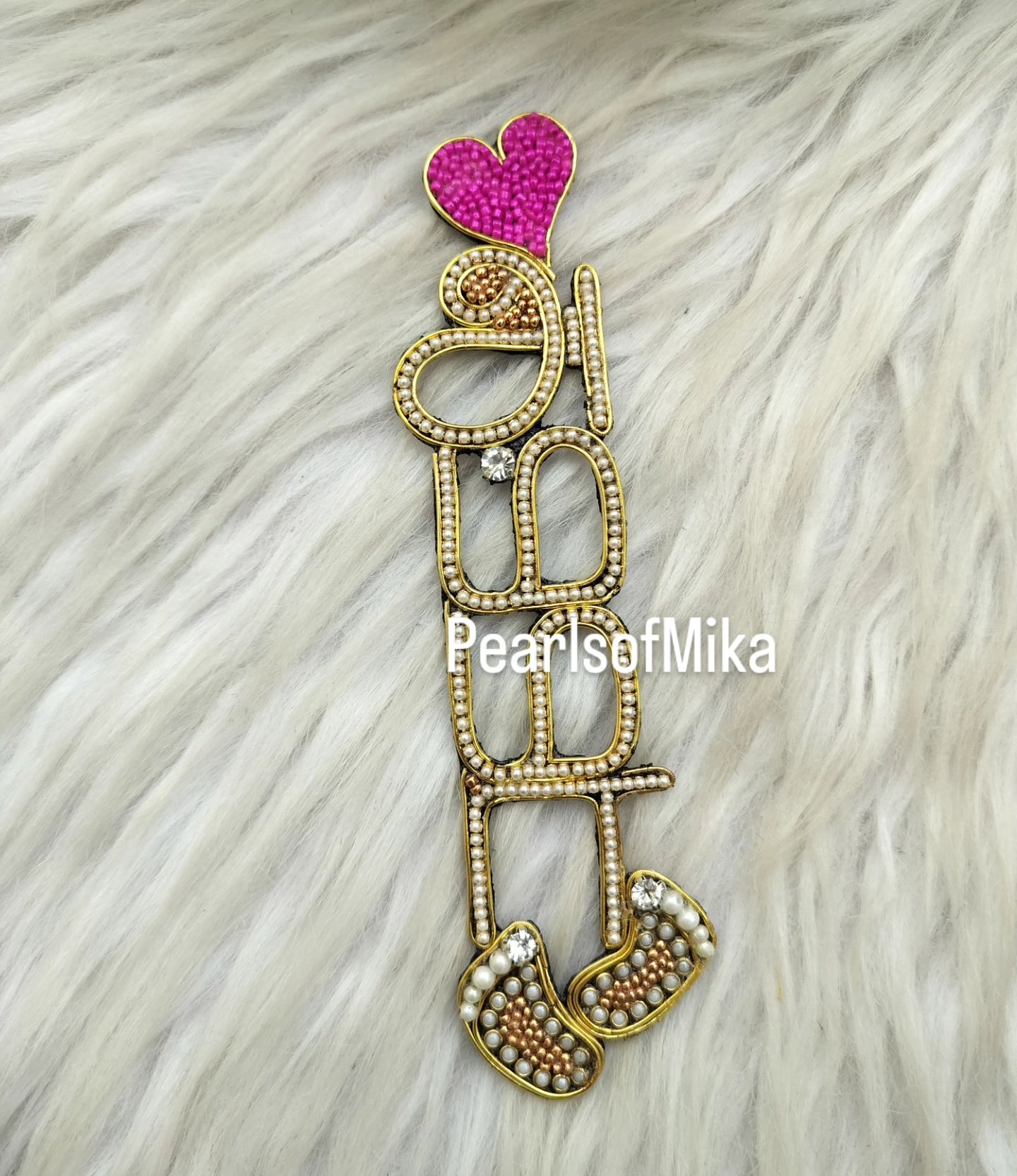 Dark pink heart - AMMA - BABY shower  - hair accessories