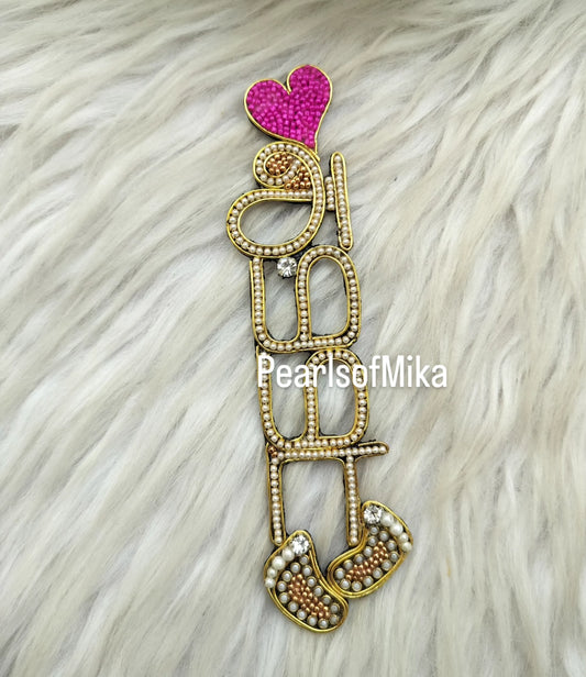 Dark pink heart - AMMA - BABY shower  - hair accessories