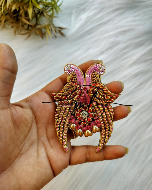 Baby pink + Red Parrot Hair Accessories