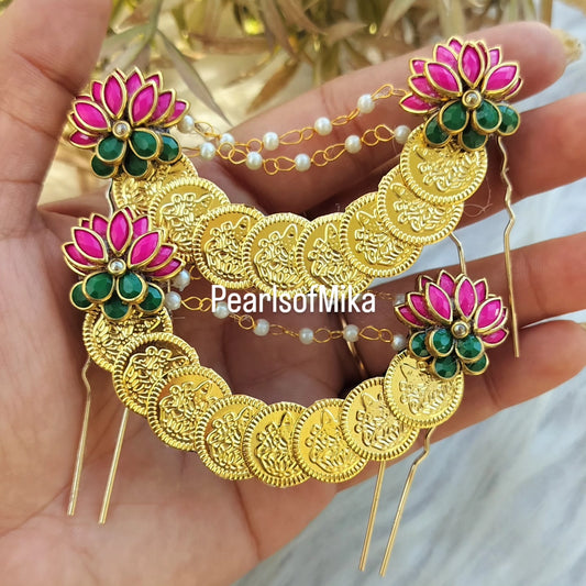 Cora Pink Matt Flower Hair Brooch