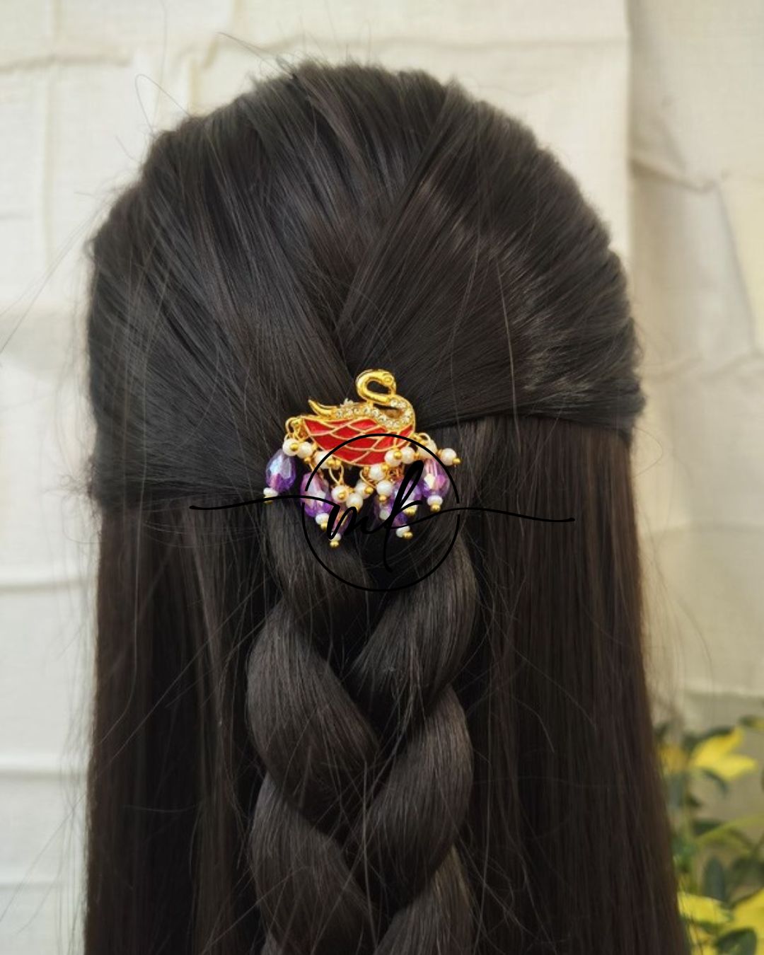 Glorious Red Purple Swan Hair hook