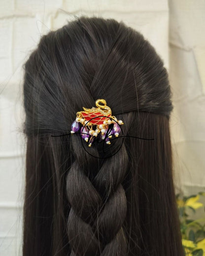 Glorious Red Purple Swan Hair hook