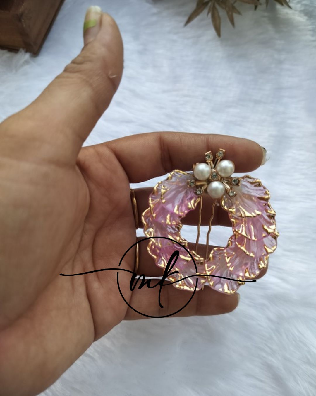 Sheala Pink Hair Brooch