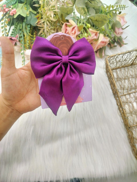 Pig Tail Bow Alligator Clip
