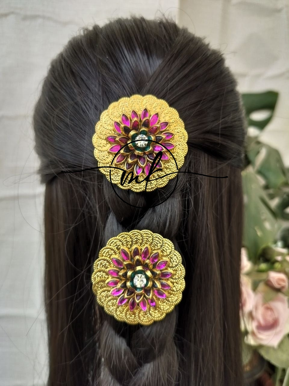 Big Ring Pink Green Hair Ties - 1 piece