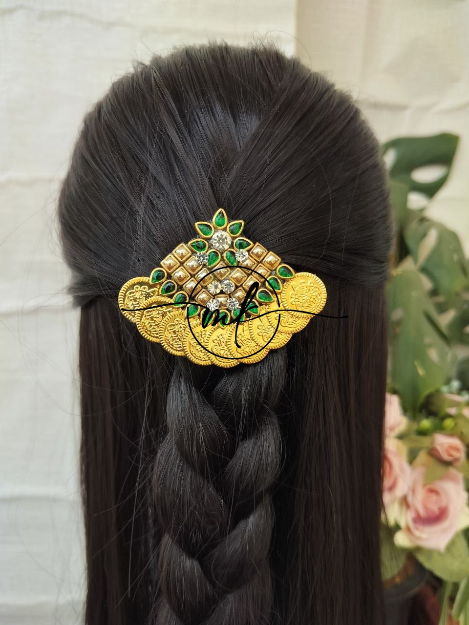Hora Gloss Green Hair Brooch