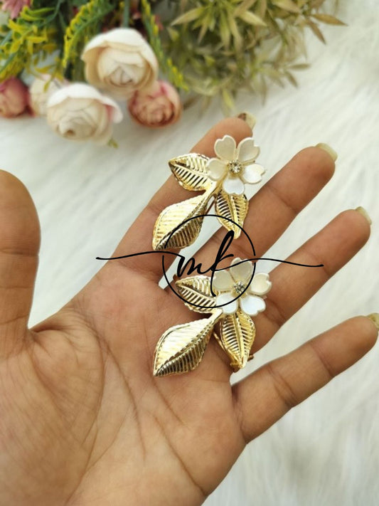 NEO18 Novuelle Contemporary Golden Leaf*Floral Hair hook