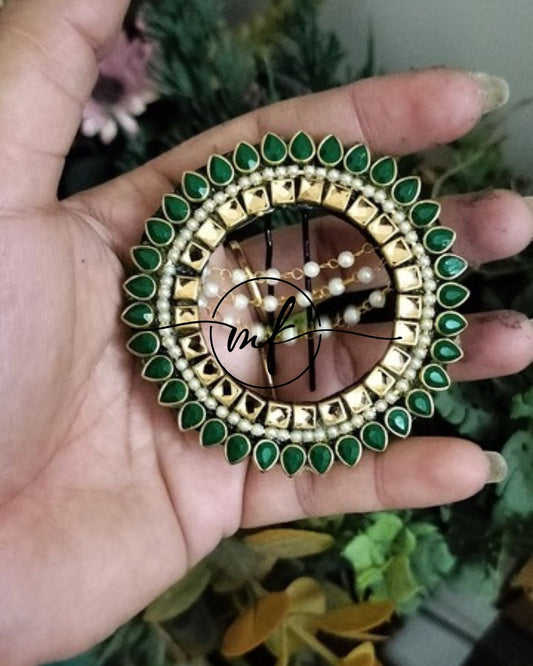 Romi Dark green Hair Brooch