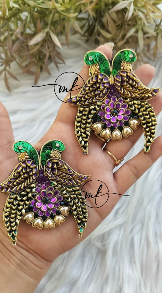 Parrot Hair Brooch-Set of 2 Big size