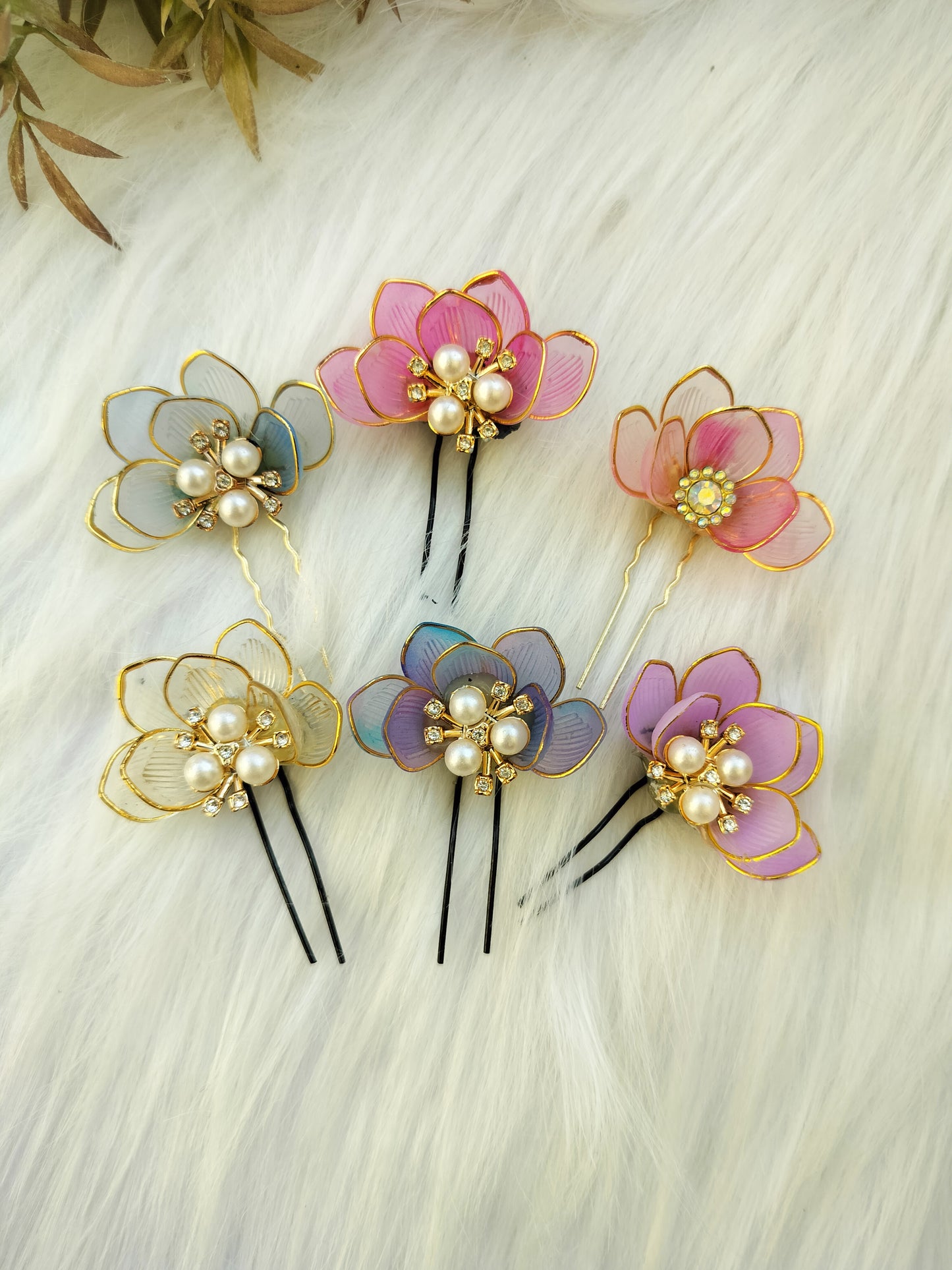 Shea half flower Hair Brooch