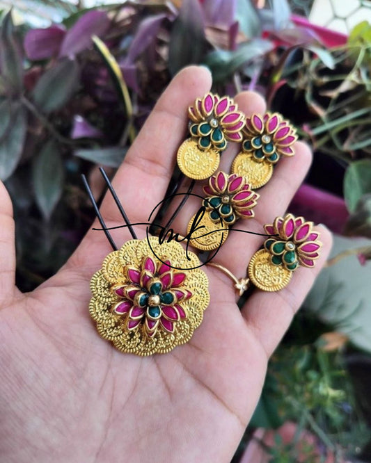 CIKA Lotus Hair Braid Brooch - set of 5 pieces