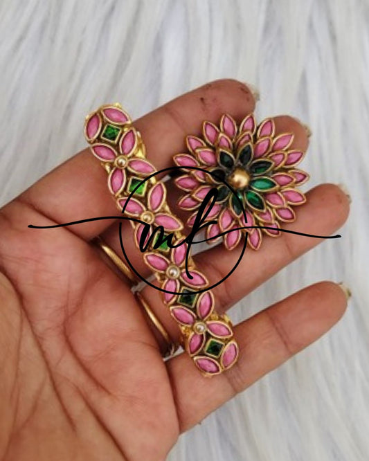 Kundan Hair Brooch/Hair ties/Centre clip- Combo