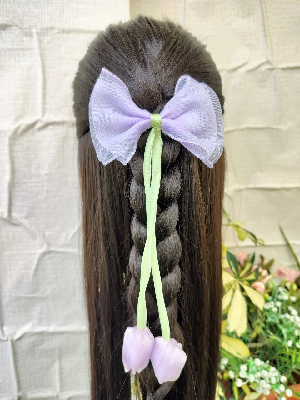 Purple Tulip Bow Alligator clip