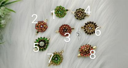 Floral Kundan Saree pin