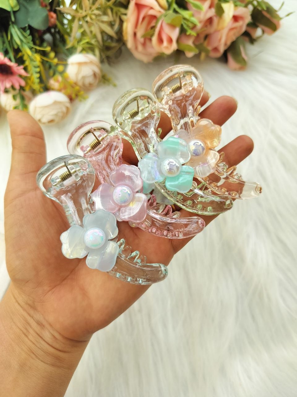 Floral Premium Banana clip - V type