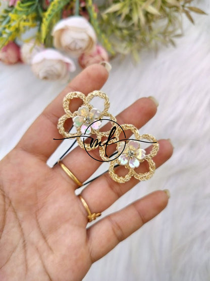 NEO12 Novuelle Contemporary Gold Floral Hair Brooch