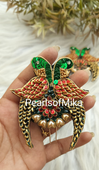 Red Green Parrot Hair Accessories