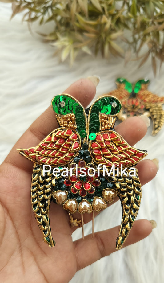 Red Green Parrot Hair Accessories