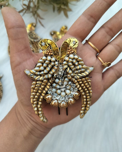 White Golden Parrot Hair Accessories