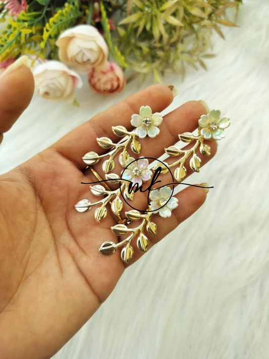 NEO20 Novuelle Contemporary Golden Leaf*Floral Hair hook