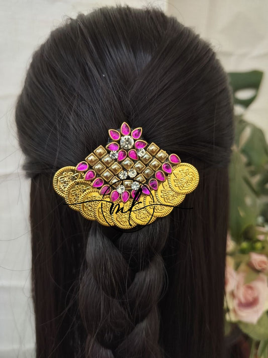 HORA Kundan Hair Brooch Return gift Combo - Mix of colour