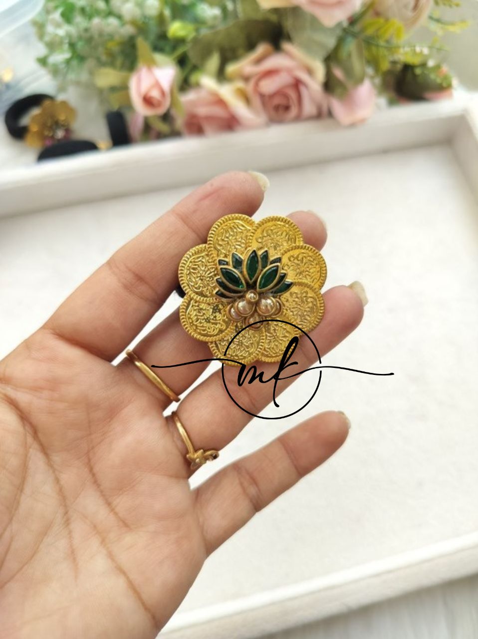 Coin Lotus Hair Brooch Return gift Combo (Lotus - mix of colours)