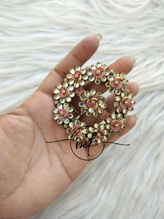 Nimo Centre clip White pink rose -5cm