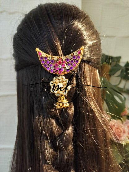 Purple pink ChandraLaya Hair Brooch