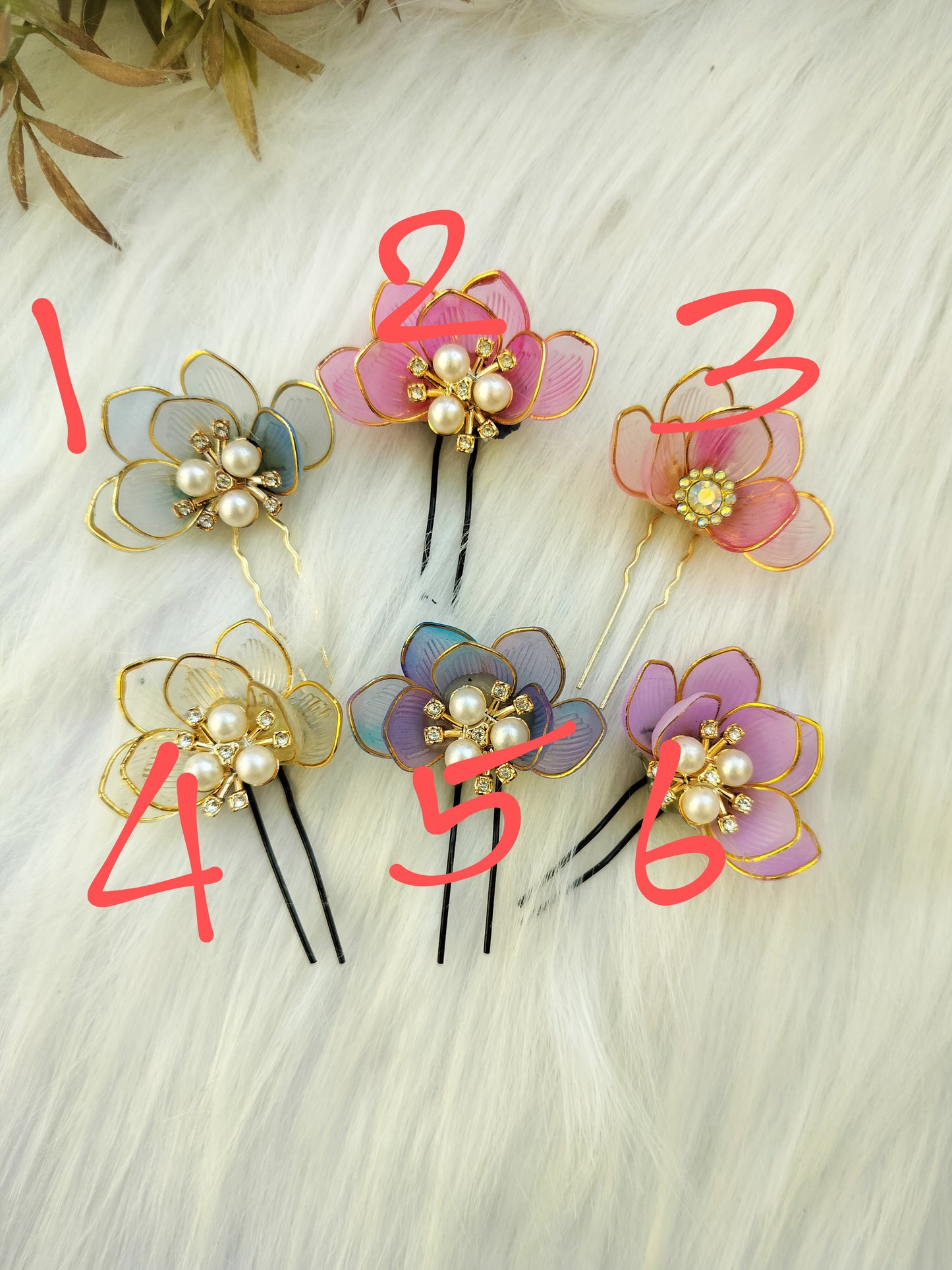 Shea half flower Hair Brooch